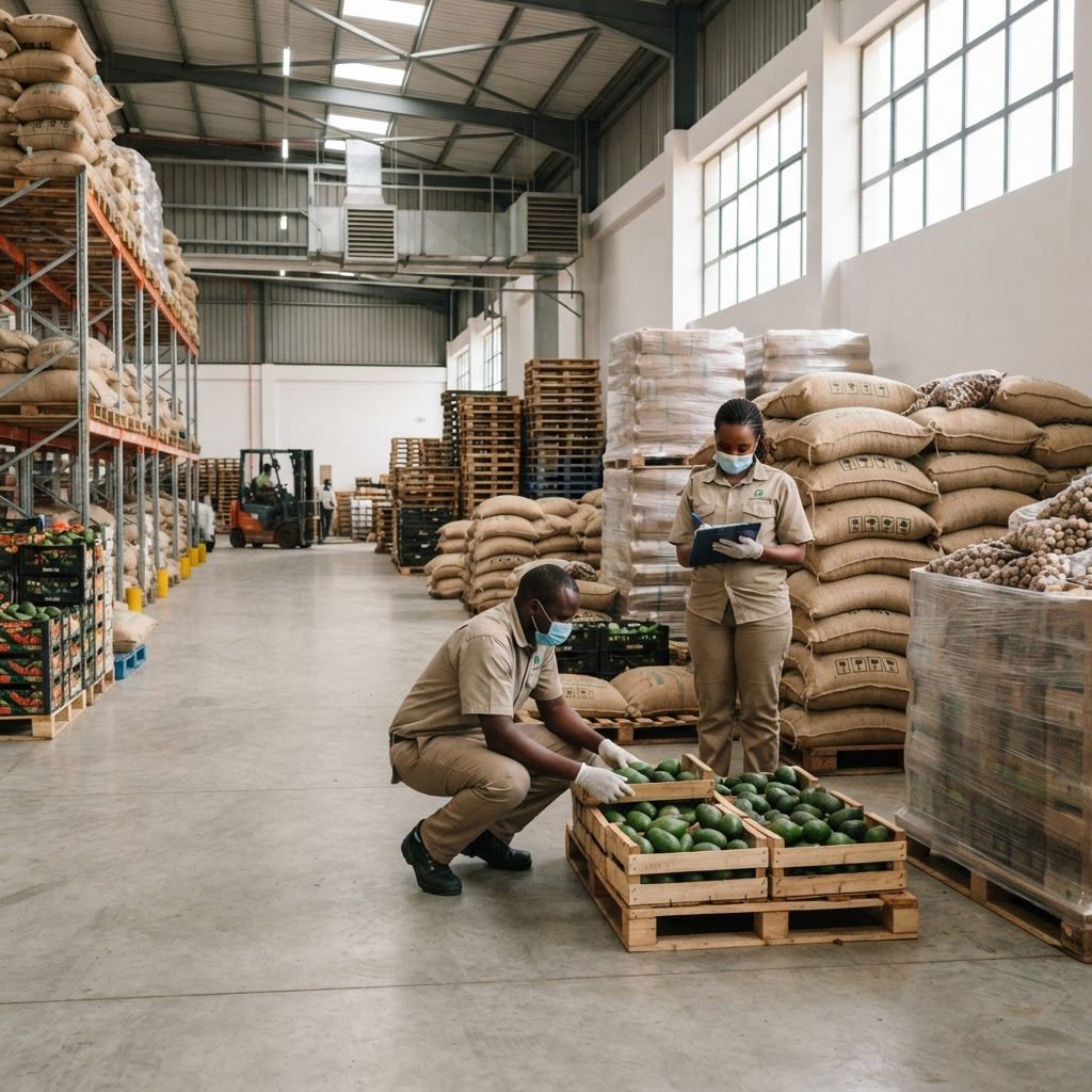 Inside an ANDAVE agricultural export warehouse